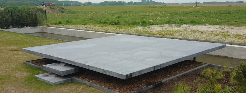 unieke zwevende betonvloer terras buiten - AV betonvloeren